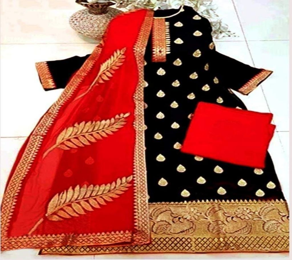 Unstitched Block printed Salwar kameez 778