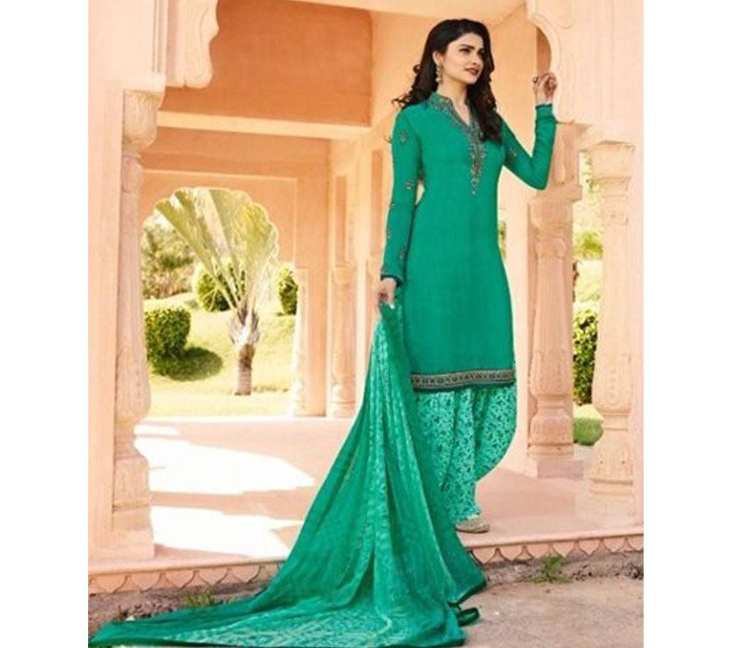 VINAY SILKINA ROYAL CREPE 16 PATIALA STYLE SALWAR KAMEEZ ( Tiffany Blue )