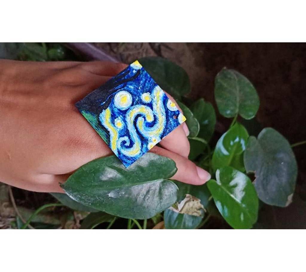 Van Gough's starry night finger ring