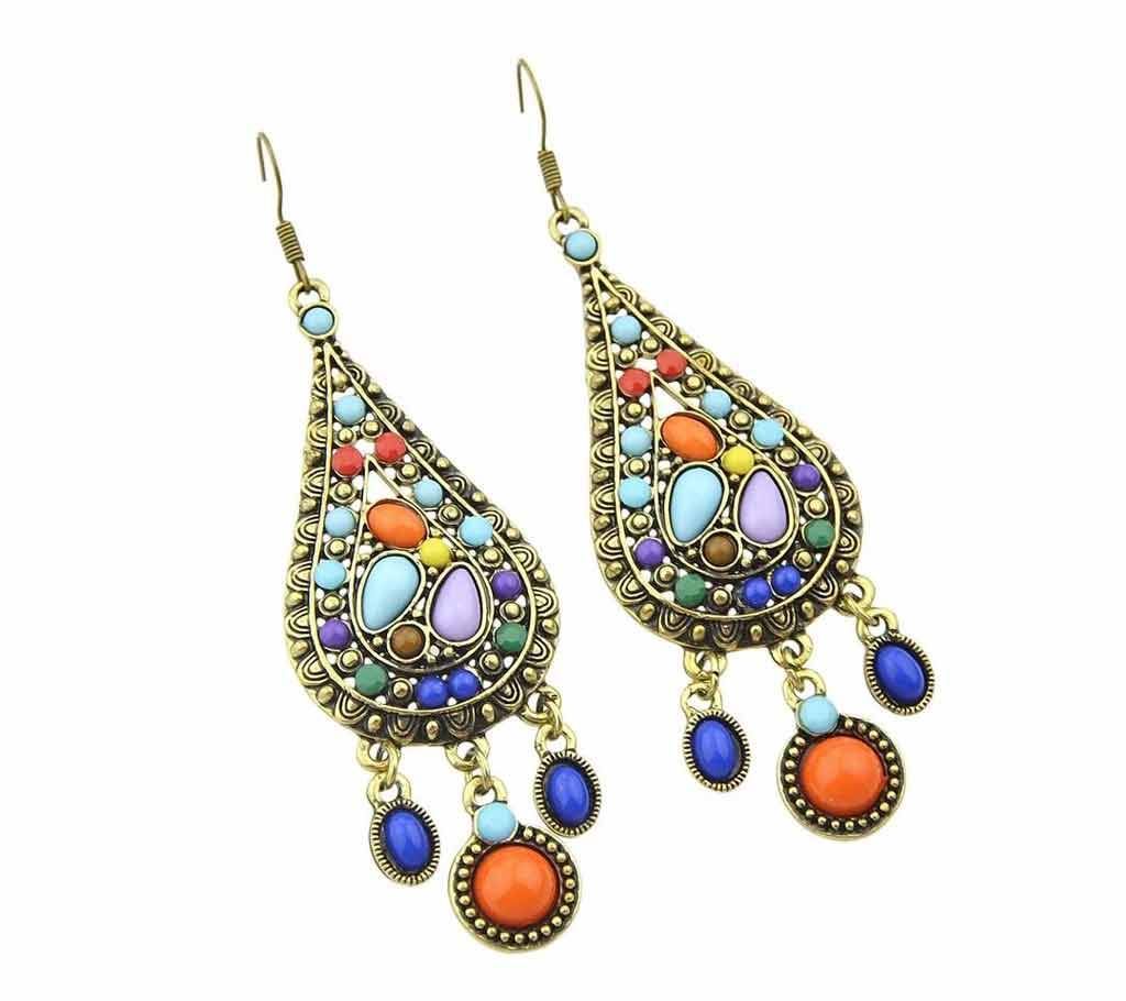 Vintage Multi Color Ethnic Earrings