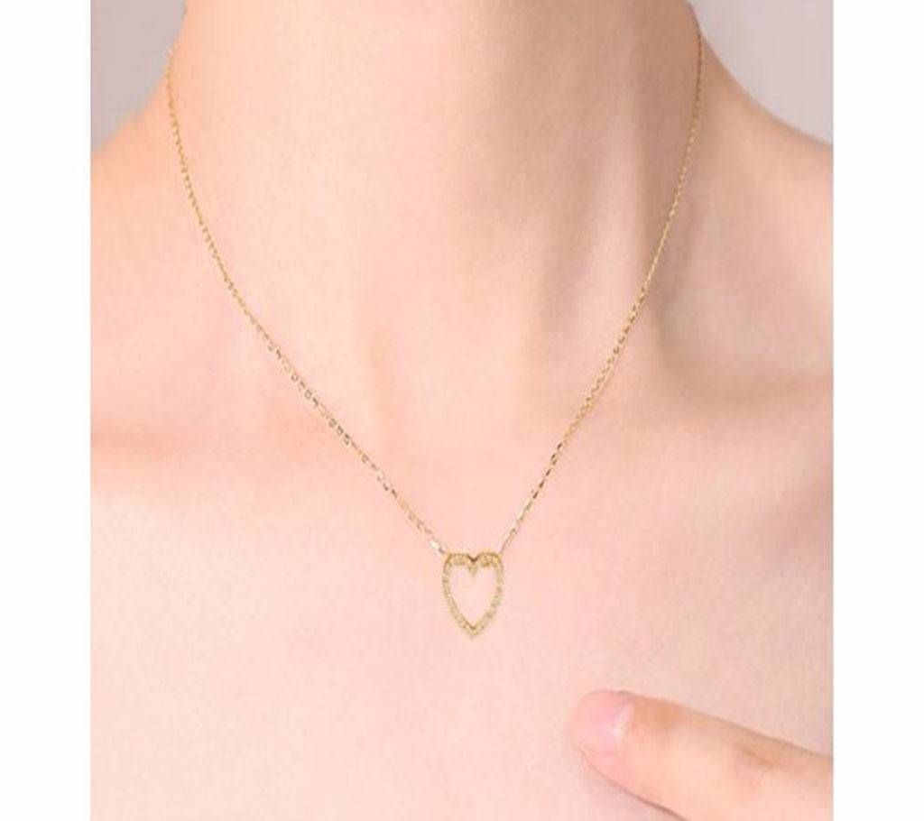 Heart-shaped Zircon Crystal choker Chain Necklace For Women