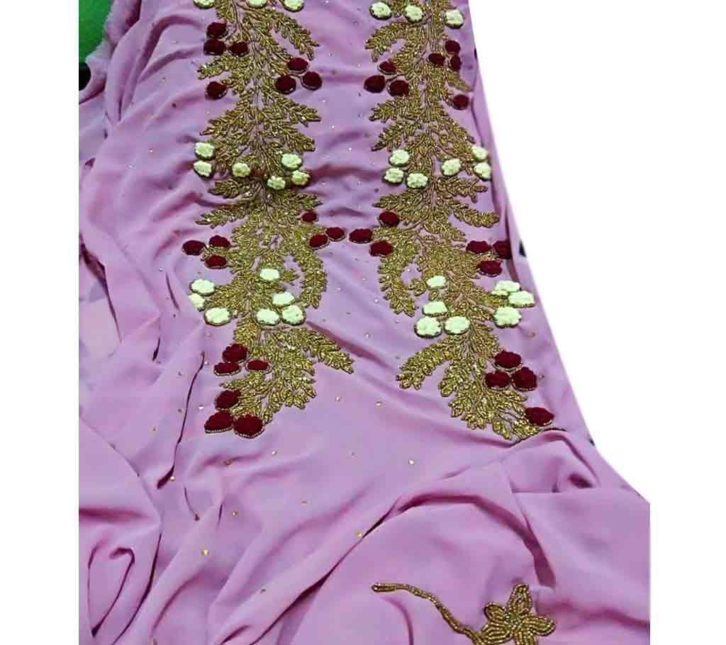  Unstitched Georgette With Embroidery Dress 1 piece