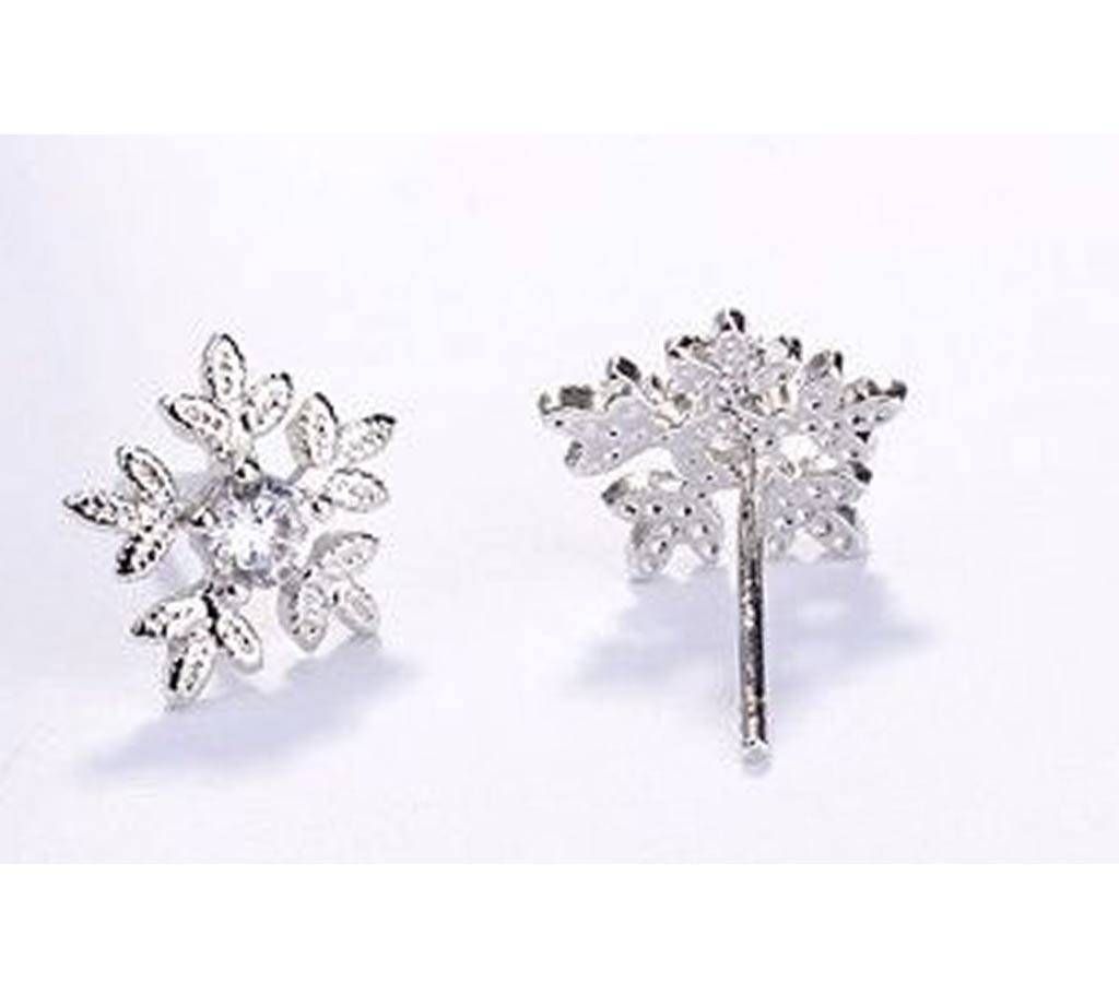 Snowflake Sterling Silver Earrings For Women