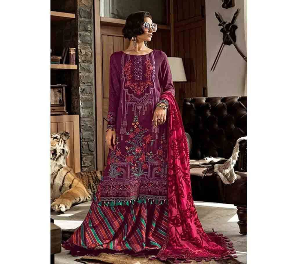 Maria B Exclusive Collection Unstitched Cotton 3Pcs- 1656