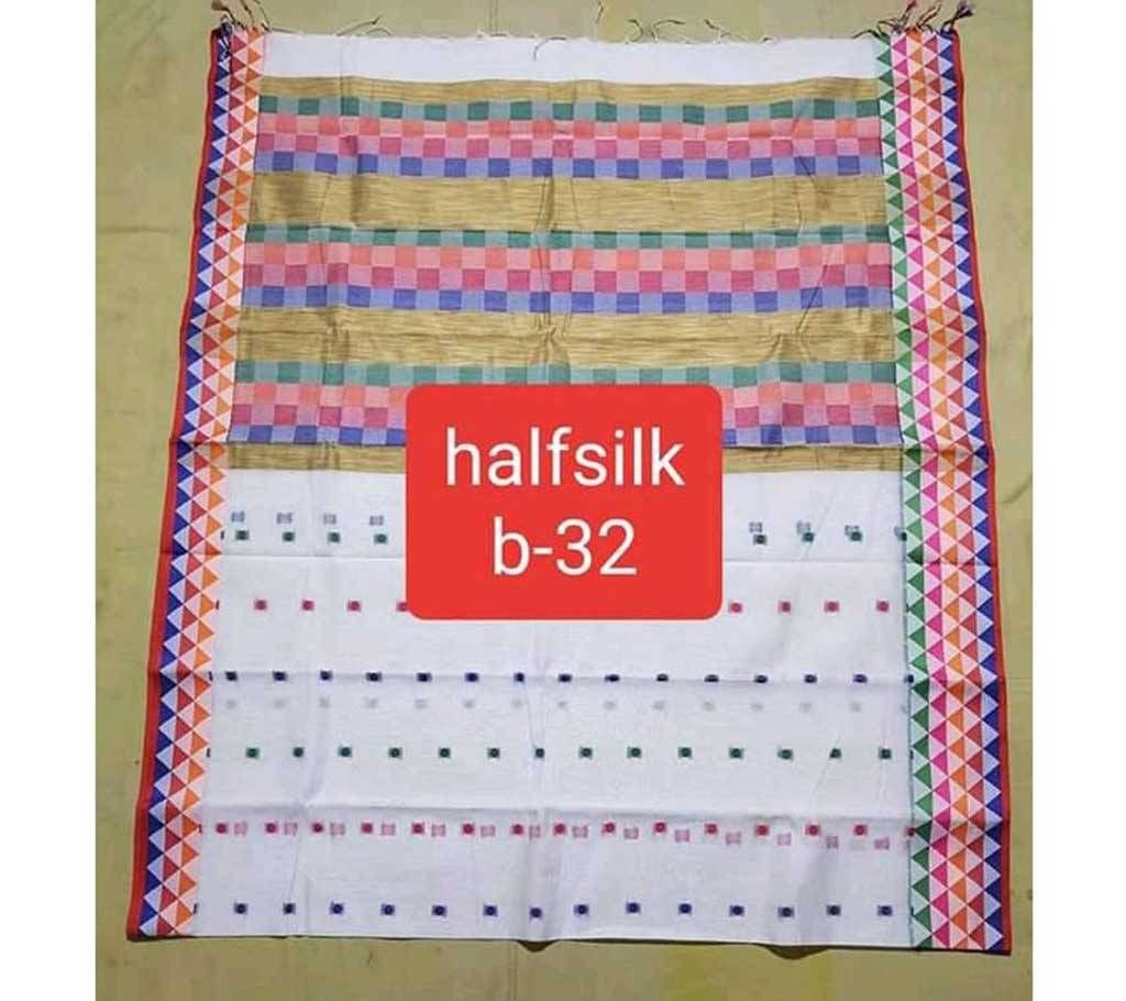 Half Silk Saree - Mix Color b-32