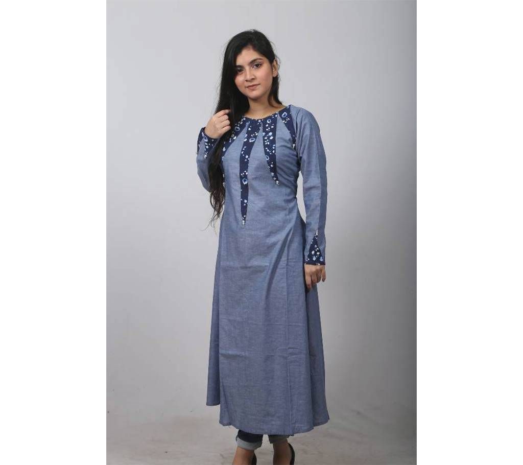 Steel Blue Georgette Kurti for Women