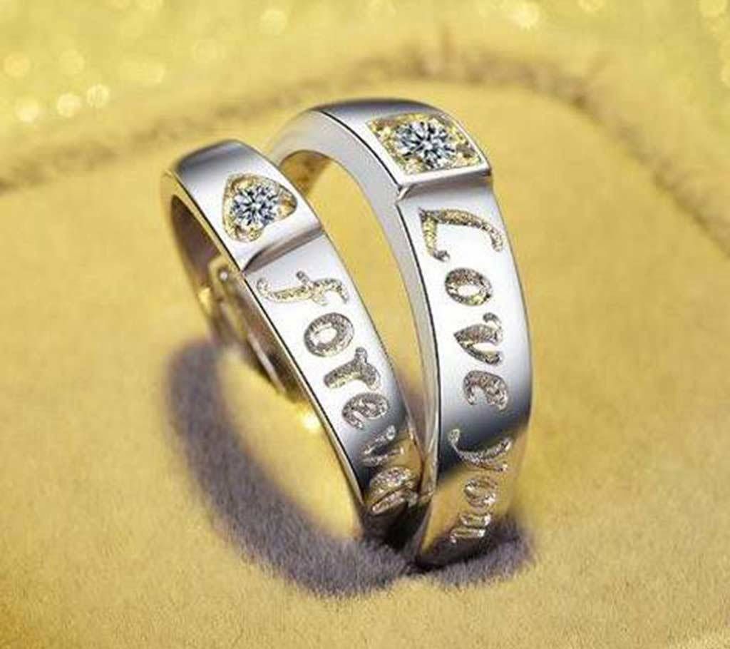 White Gold Plated Couple Finger Ring