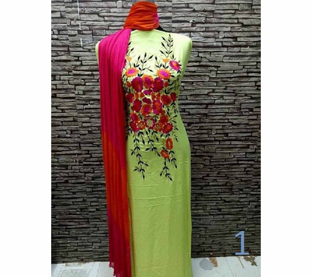 Unstitched Linen embroidery 2 pcs