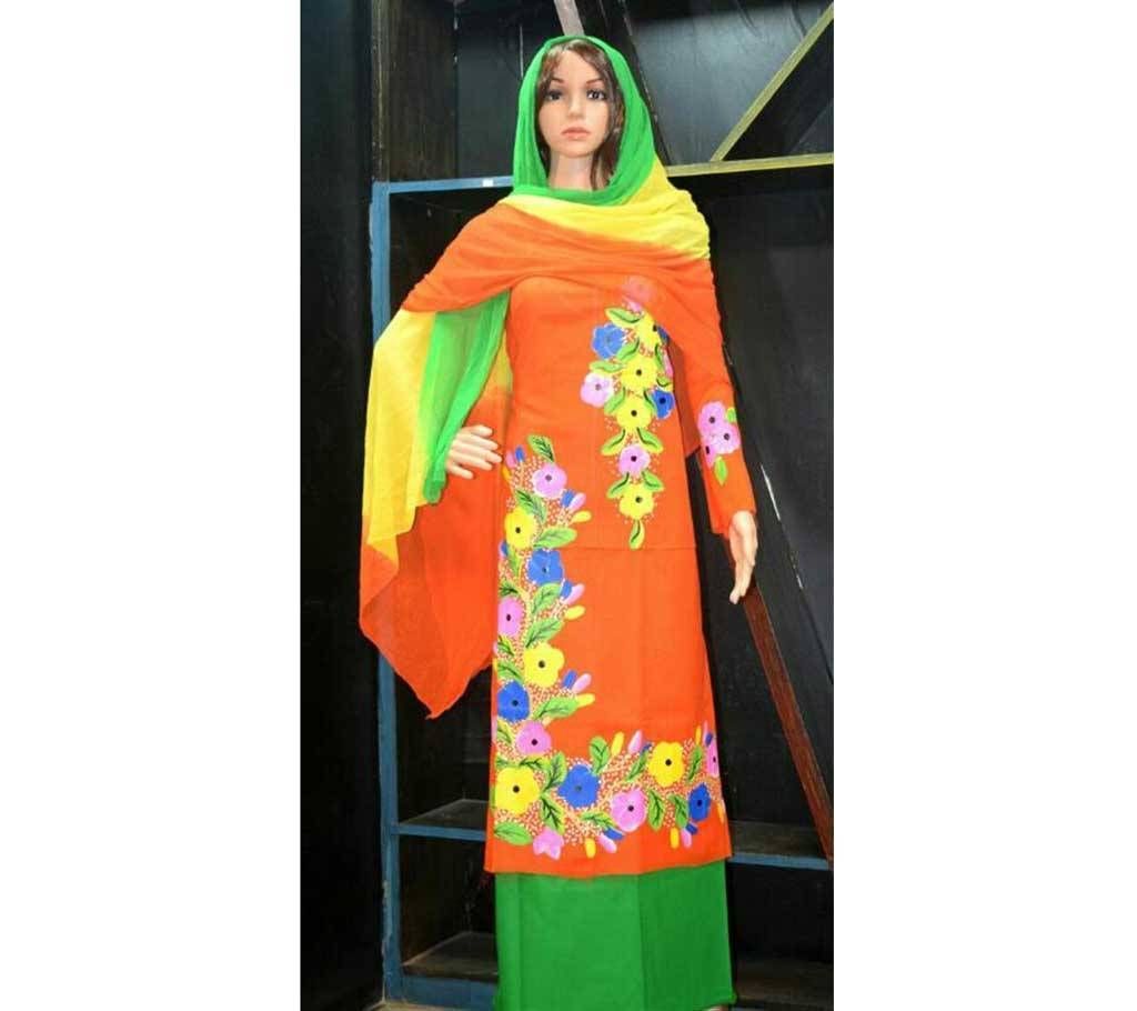 unstitched hand paint dress