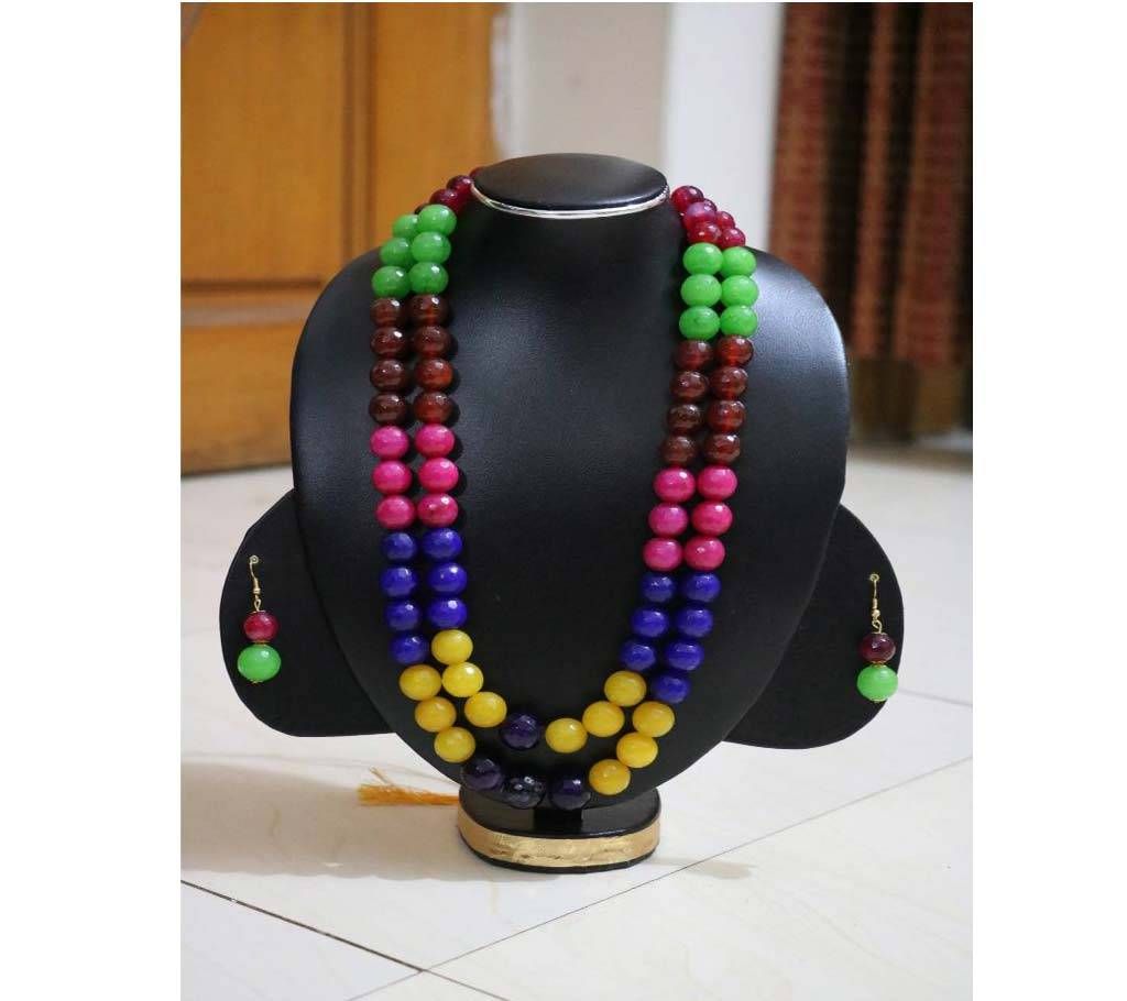 Amazonian Stone Necklace with Earrings 