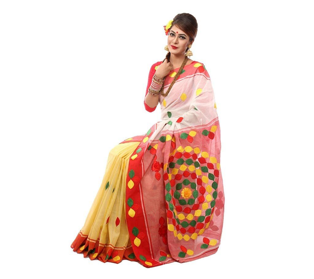 Boishakhi cotton sharee with hand embroidery