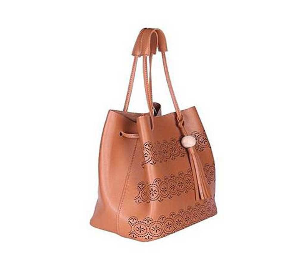 Dark Salmon PU Leather Hand Bag For Women