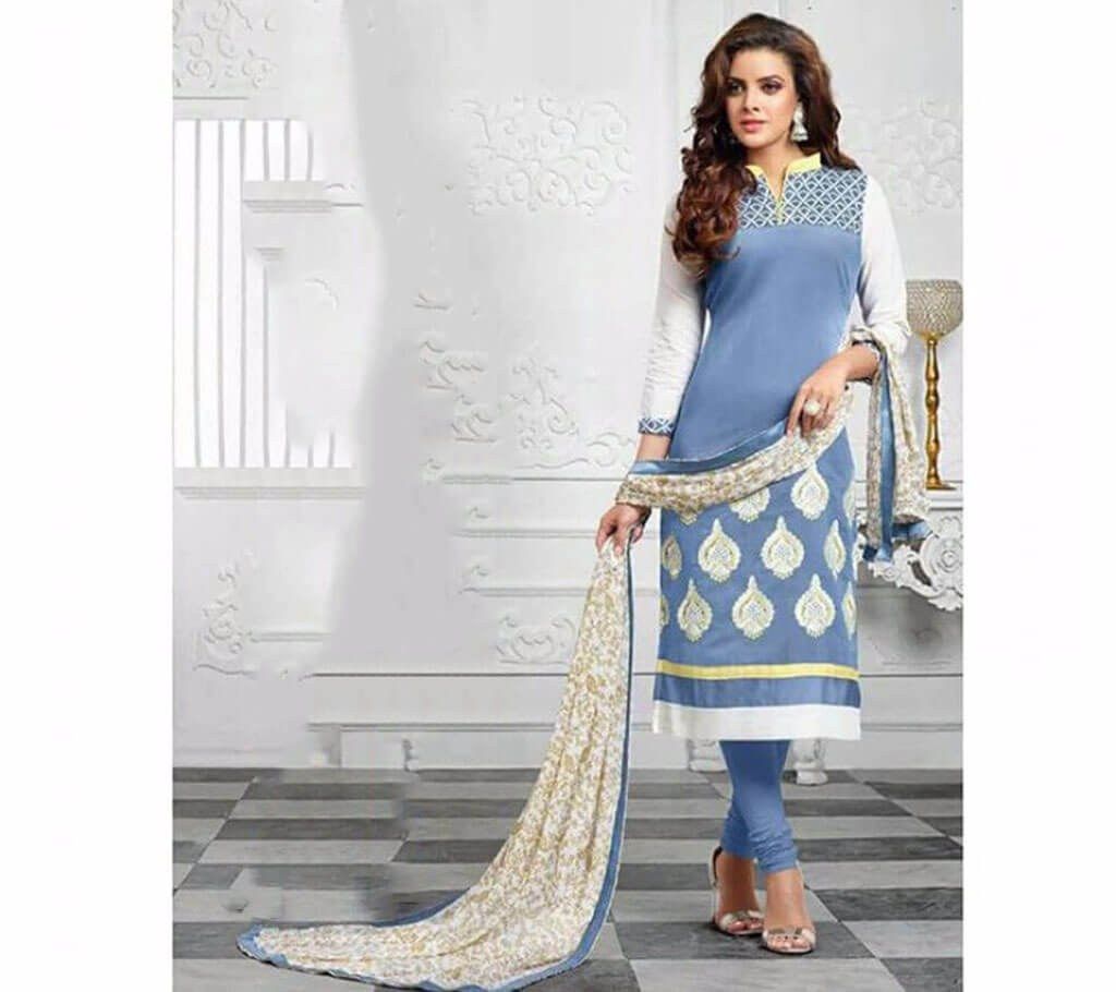 Unstitched Hand Block Painted Cotton Three Pc (Copy)