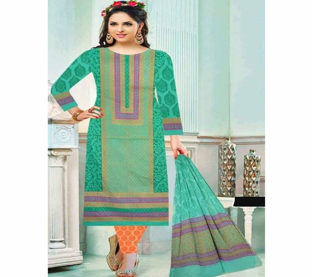 Unstitched block printed cotton replica salwar kameez seblock-625