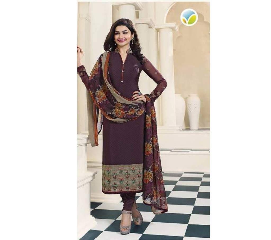 Unstitched cotton replica three piece 