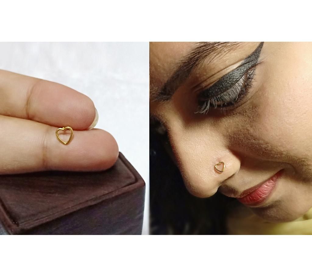 18k gold Heart shape nosepin
