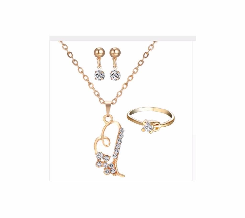 Necklace Earring Ring Jewelry Set For Women