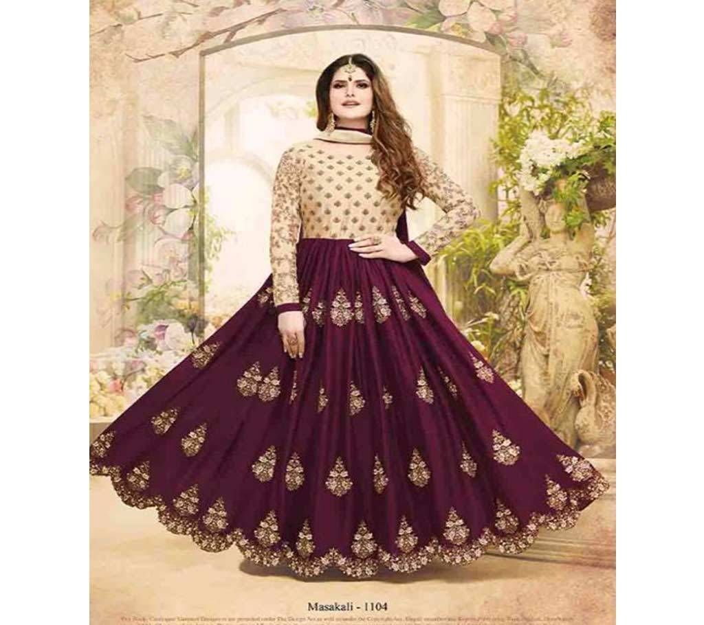 Unstitched Embroidered Gazetteer Designer Anarkoli Suit (Copy)