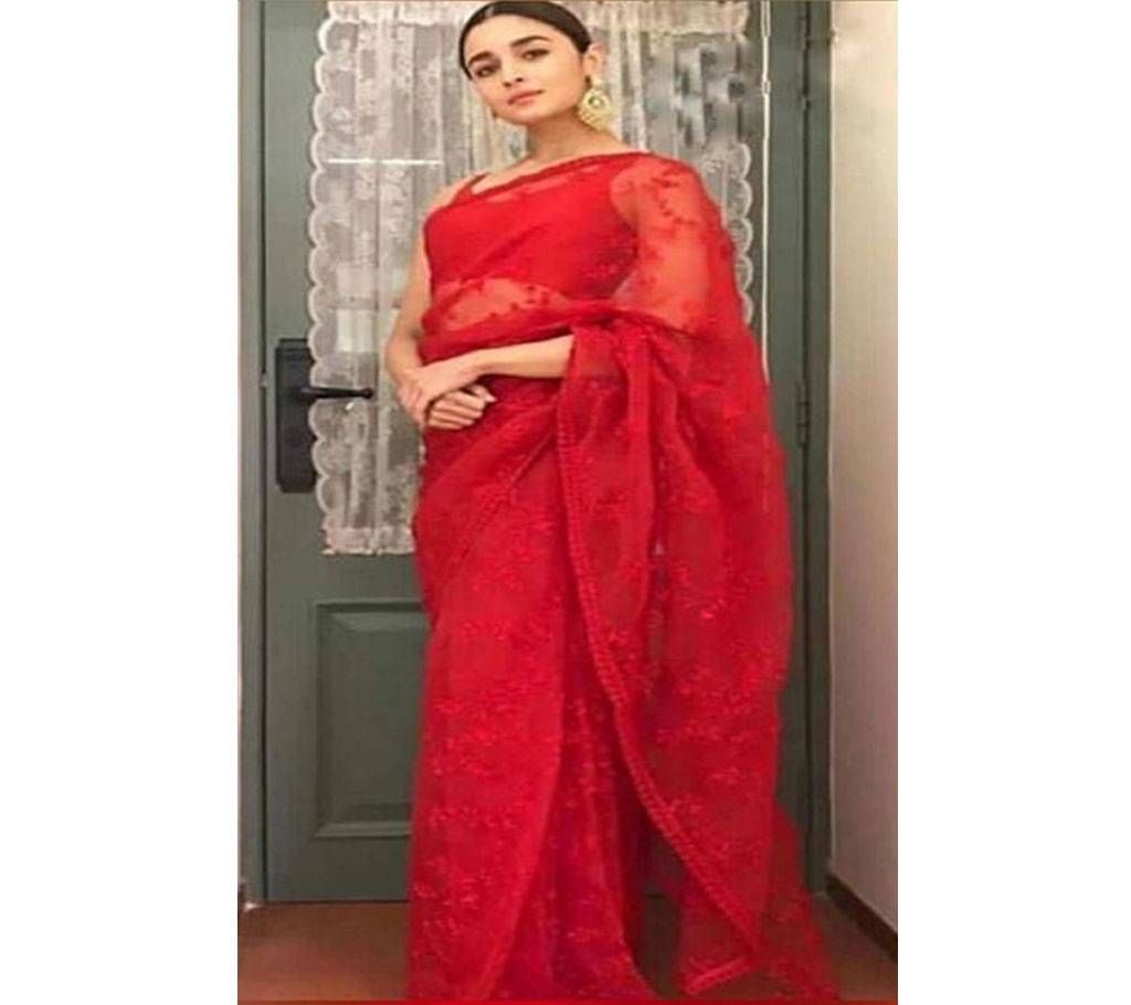 New Launching Hit Design Aaliya Bhatt Special Saree Red Color- 06