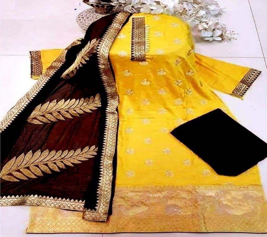 Unstitched Block printed Salwar kameez 777