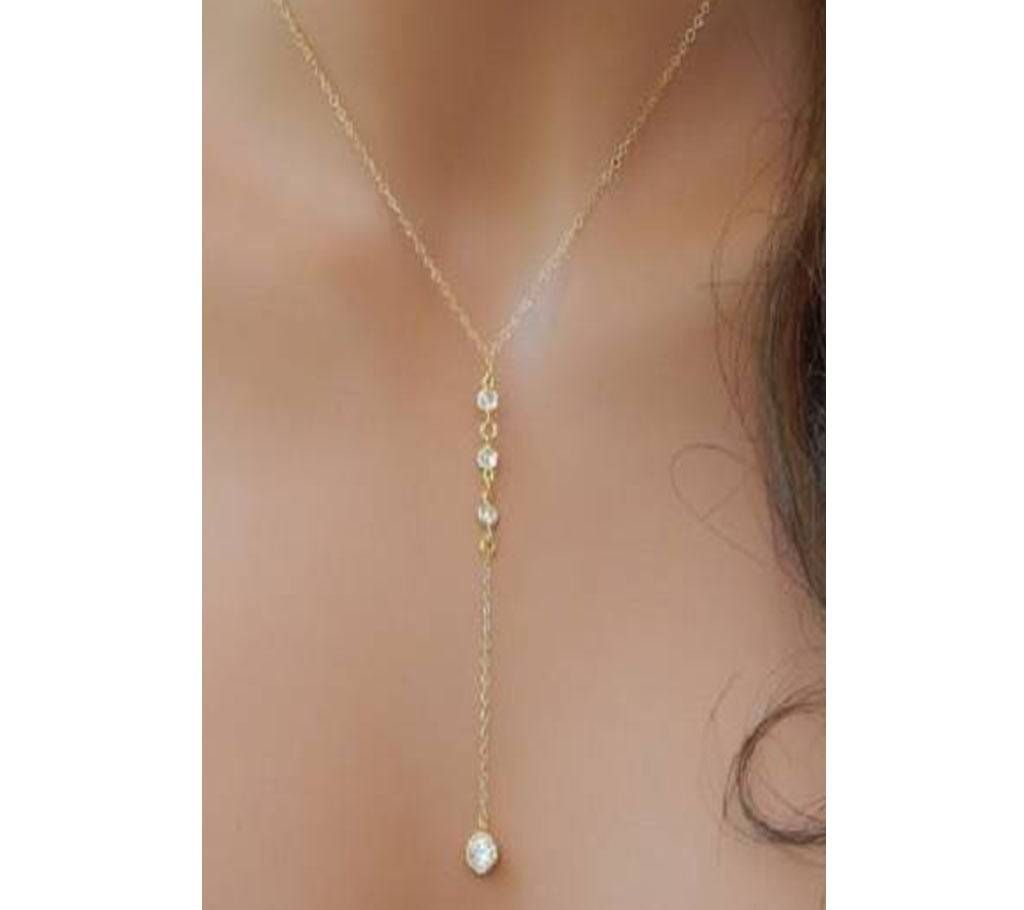 Gold Y Necklace, Wedding Lariat Necklace