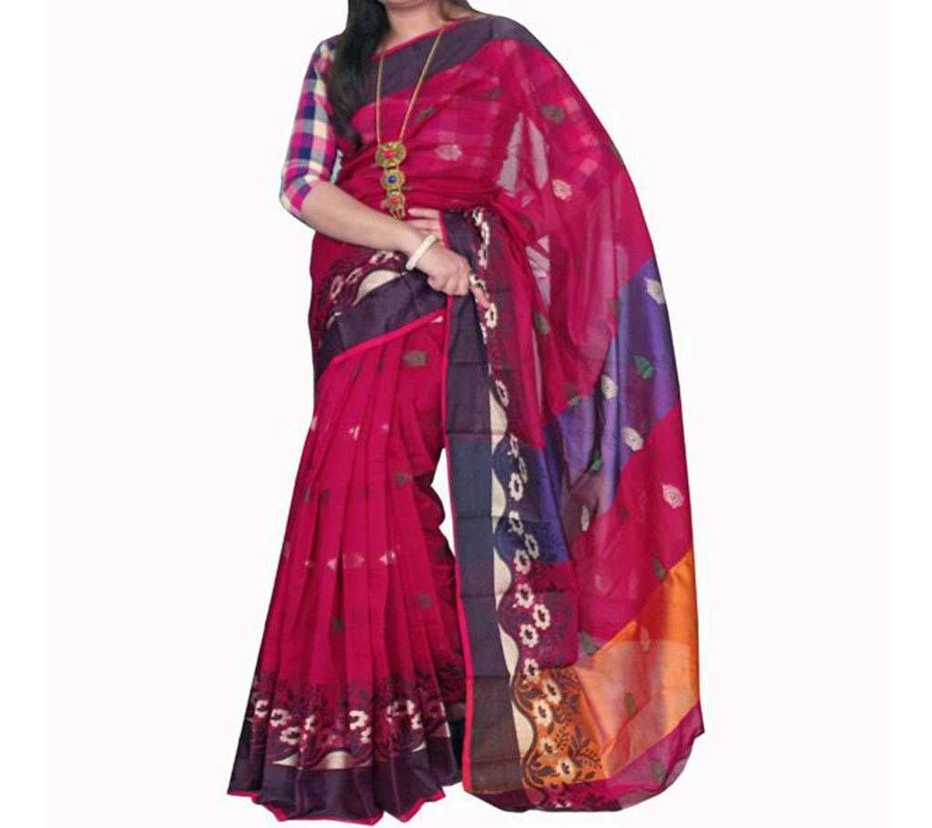 Magenta & Multi Color Combination Cotton Silk Mixed Saree