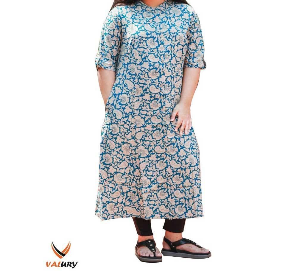 Almond Frost Print Long Kurti