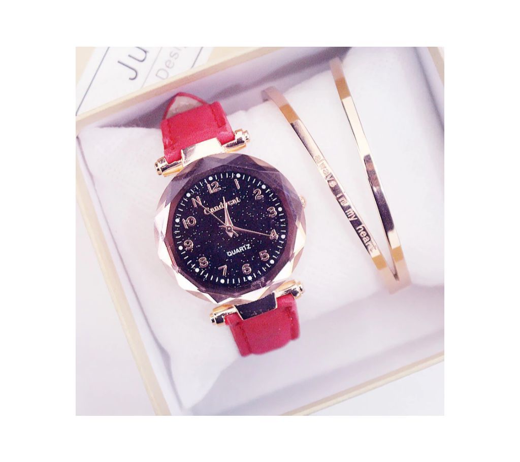 Women Fashion Watches Red Hot Sale Cheap Starry Sky Ladies Bracelet Watch Casual Leather Quartz Wristwatches Clock Relogio Feminino