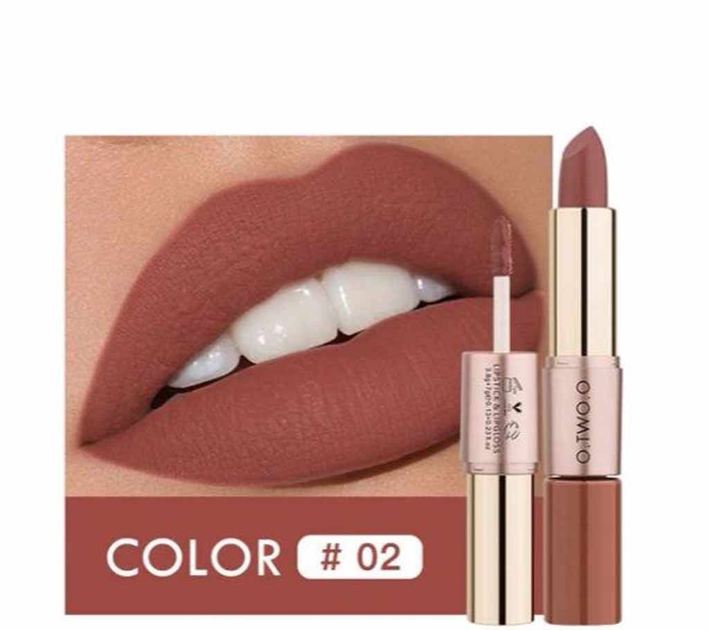 O.TWO.O  2 in 1 Long Lasting Waterproof  Lipstick & Lip Gloss 10.5g China