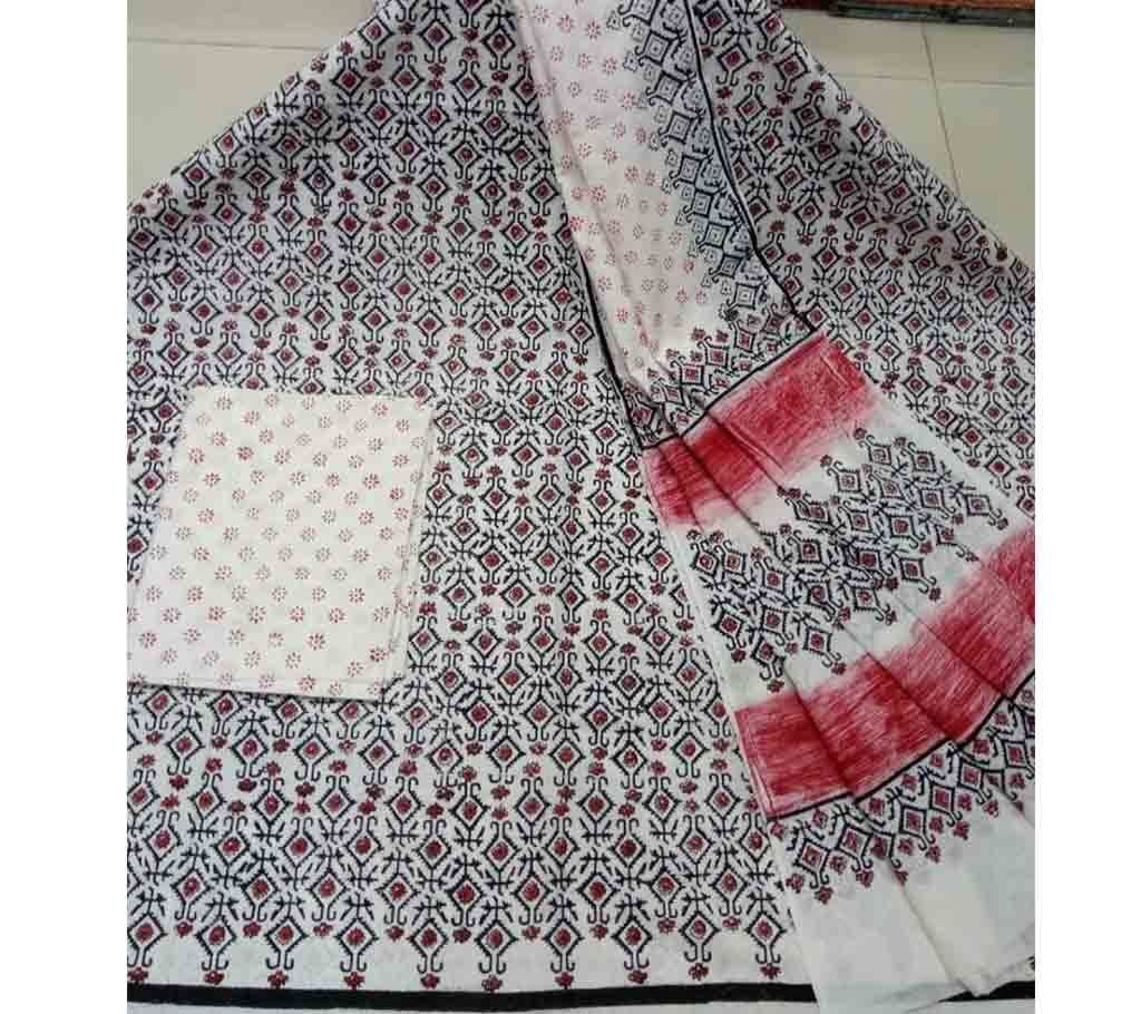 Unstitched Deshi Cotton Block 3Pieces- 00057- MDF