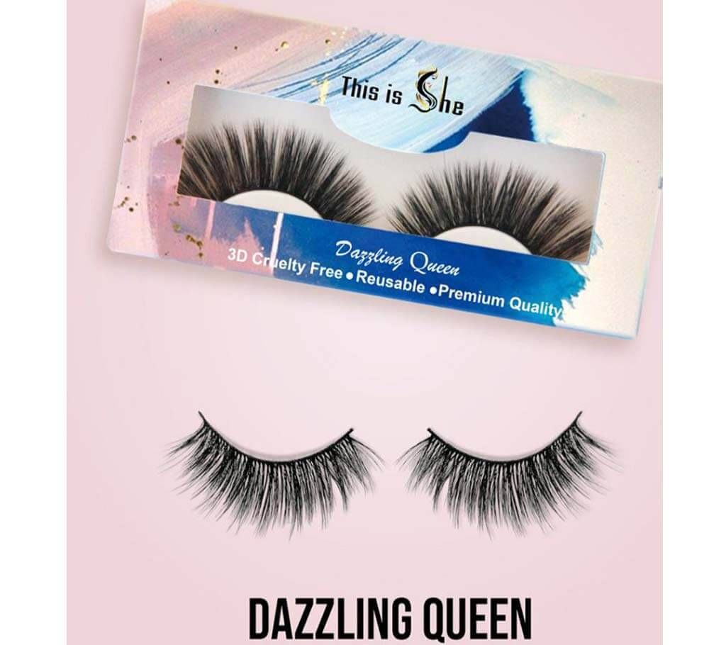 Eyelashes - This is She - Dazzling Queen False Eye Lashes -Premium Quality lash made from Korean Silk -1 pair- Canadian Brand