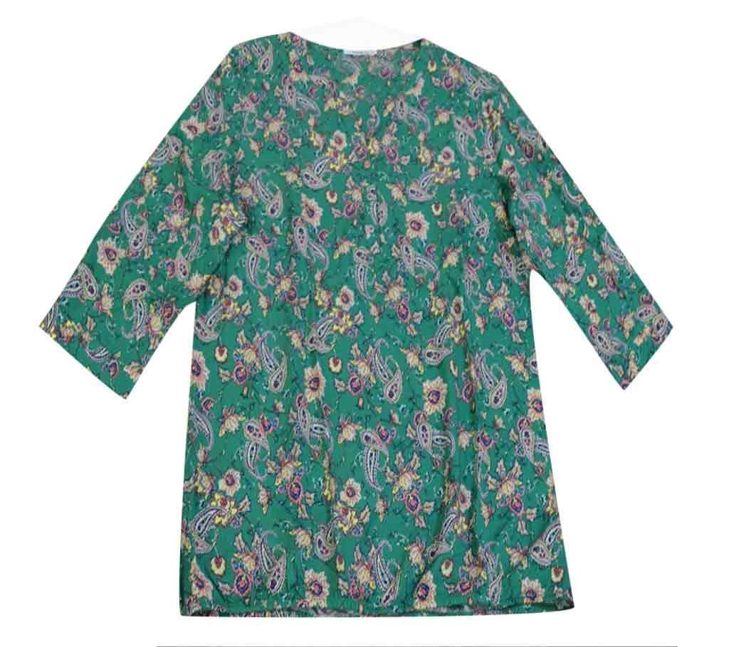 Cotton Tops For Ladies-Aqua