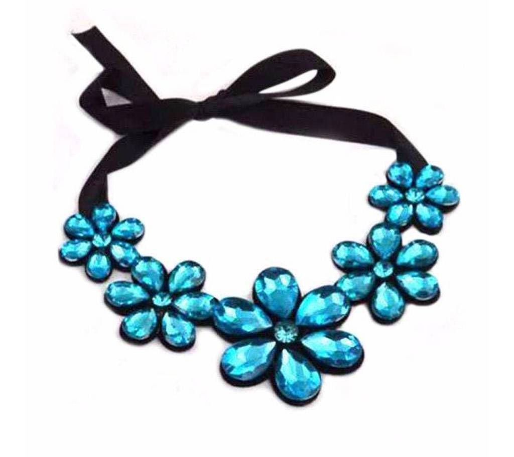 Flower Shaped Necklace For Women - Sky Blue