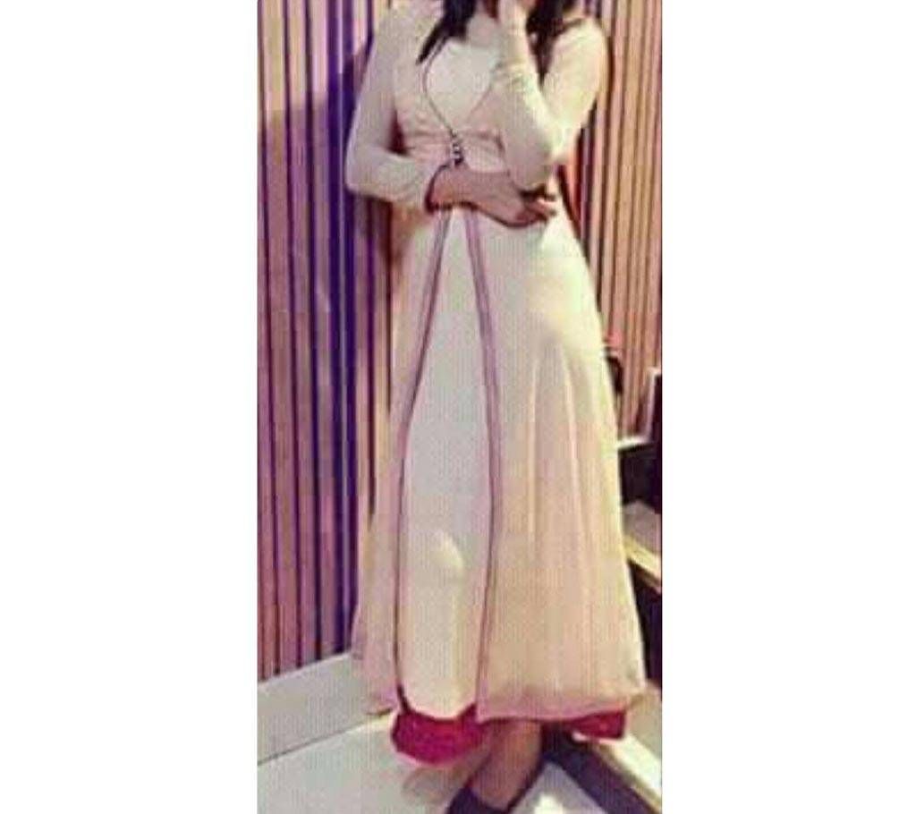 Unstitched georgette long party suit 