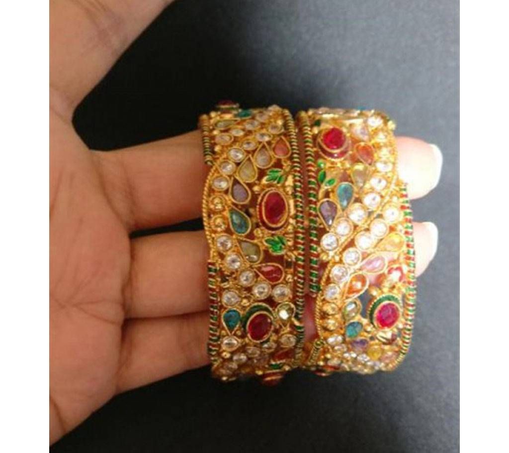 kundon stone 2 pieces bangles