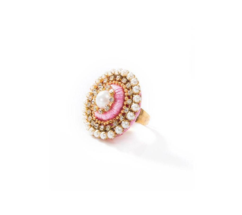 Hot Pink Color Silk Thread Finger Ring