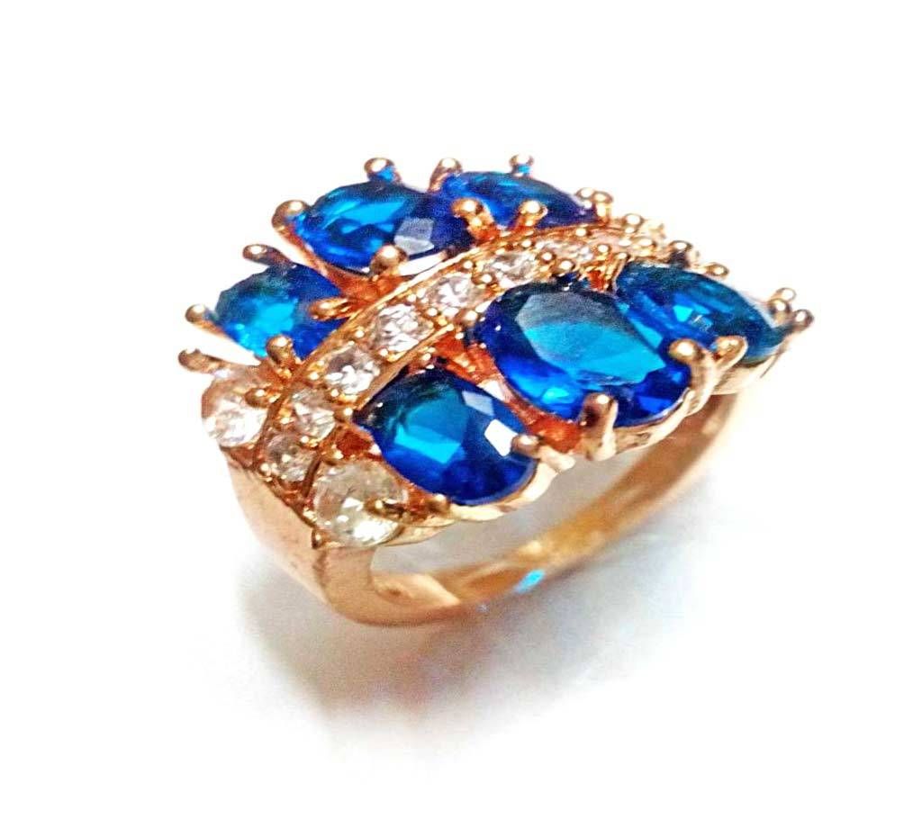 Blue golden finger ring