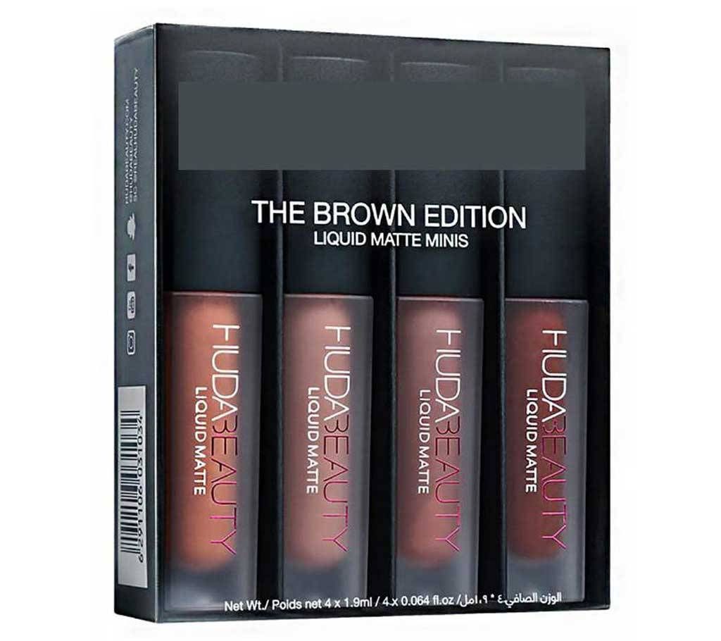 Huda Beauty Brown Edition Lipstick- 4 pieces set (Malaysia)