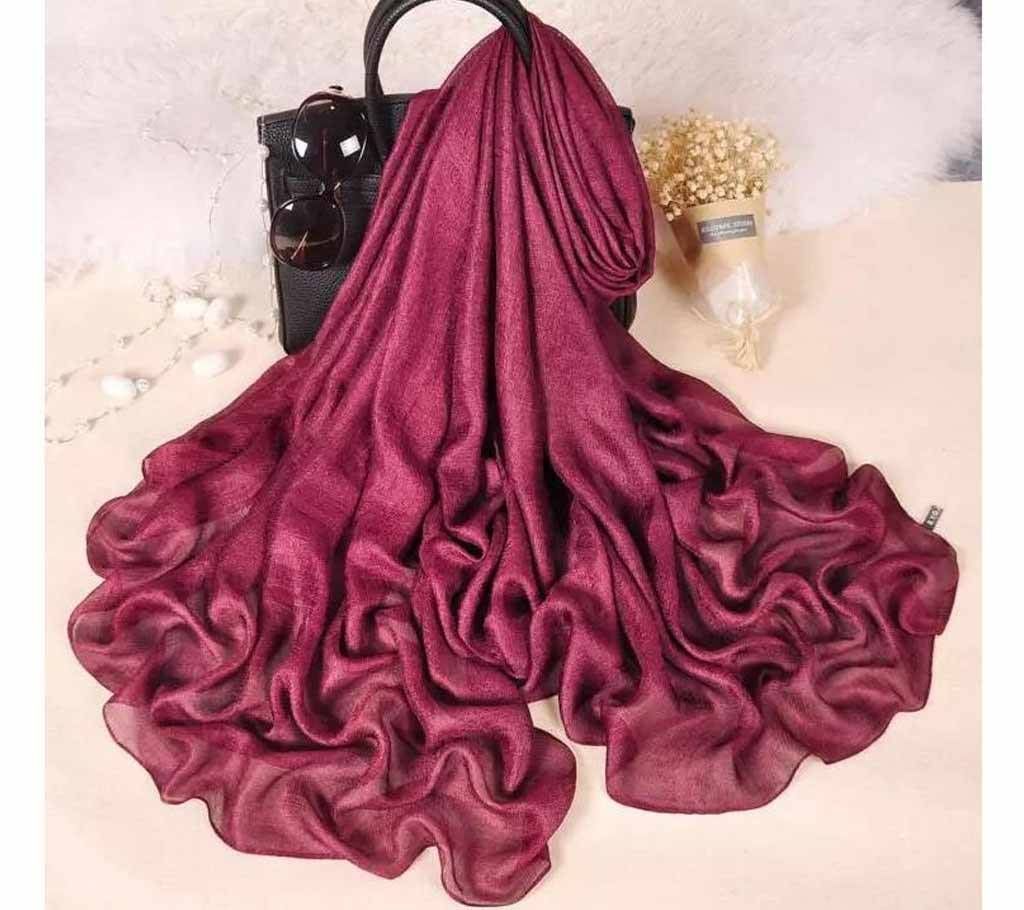 Maroon Silk Hijab For Women