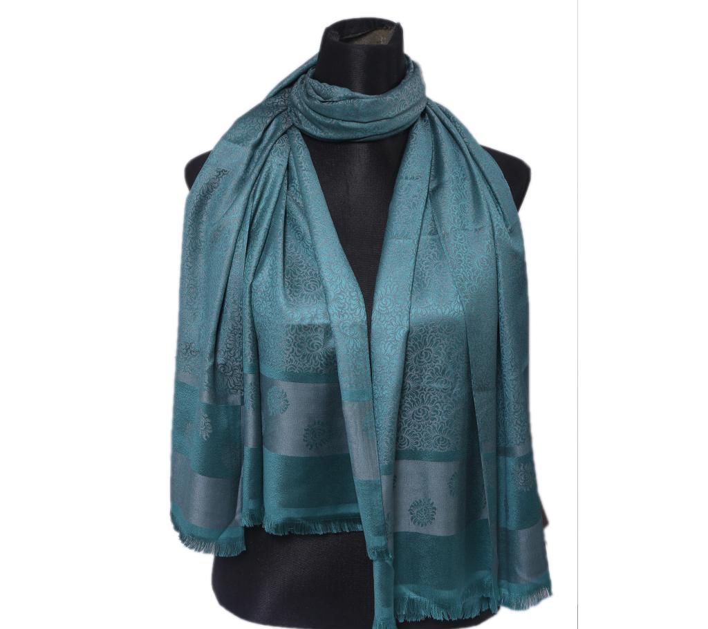 Steel Blue Silk Hijab For Women