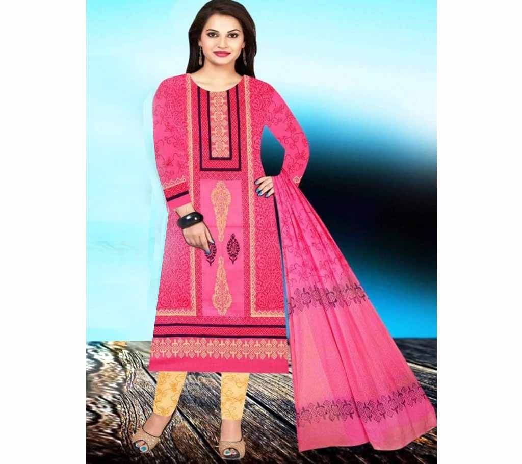Unstitched block printed cotton replica salwar kameez seblock-626