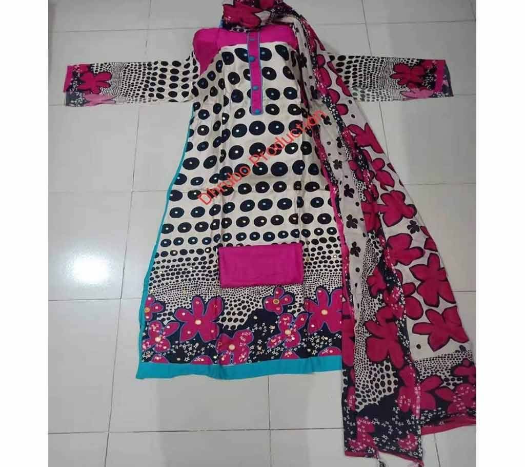 un stitched santoon three piece 