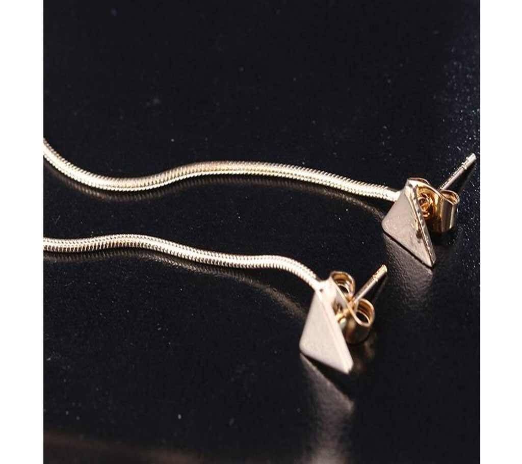 RscvonM Gold Color Triangle Earrings Metal Chain Long Tassel Drop Earring