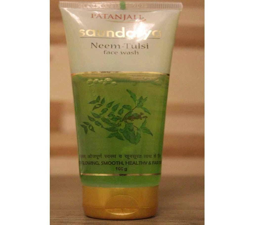 PATANJALI SAUNDARYA NEEM - TULSI FACE WASH 100mg INDIA .
