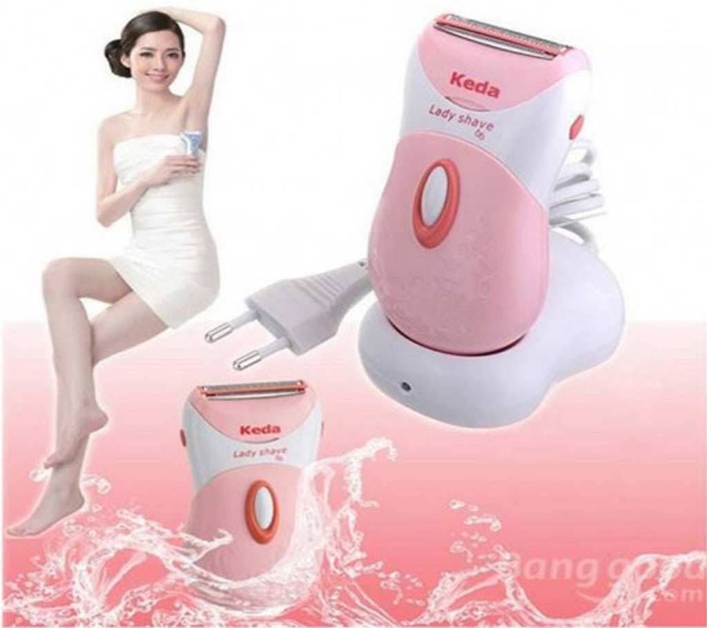 Rechargeable Electric Lady Shaver - Pink and White