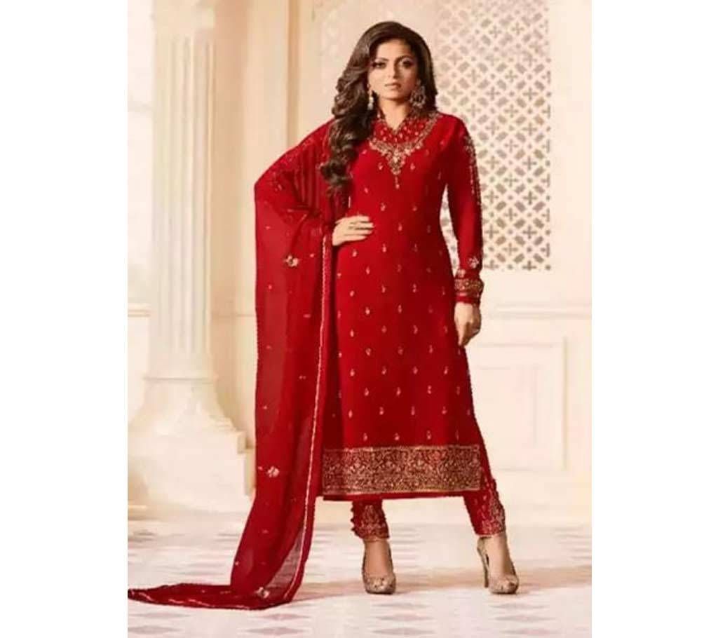 Unstitched Georgette Embroidery Three-Pieces(Replica)