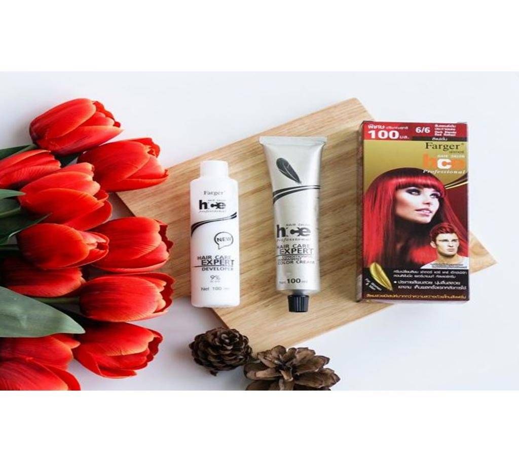 6/6  Dark Blonde Red Reflect  Hair Color Thailand