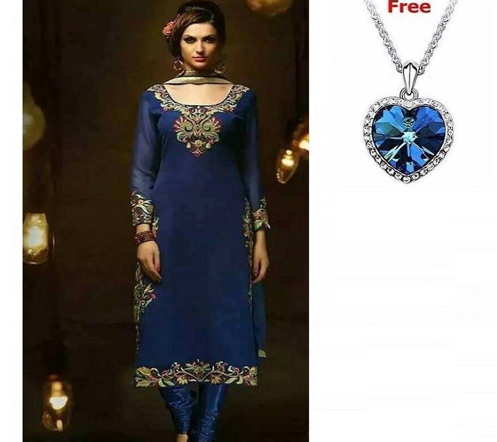 Unstitched Replica Three Piece with Pendant Free 