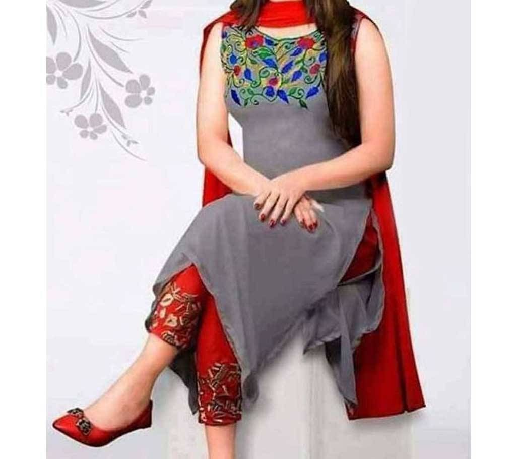Unstitched Blue & green Salwar Kameez For Women