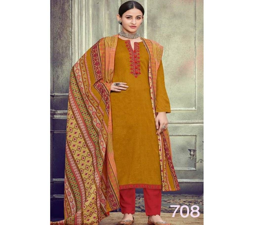 Mumtaz Kapas Embroidery Three Piece - 708